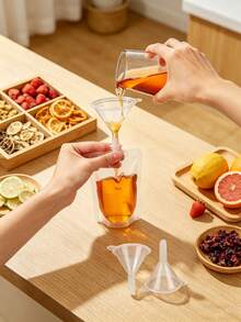 瓶裝隱形飲料袋，可重複使用果汁袋/飲料袋，透明便攜防漏擠壓水袋，附漏斗，可補充液體袋，假血袋，專業液體分裝袋容器 - 彩色 - 查看 2