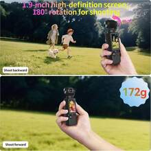 Portable Handheld Digital Camera, 1MP Resolution, 16x Digital Zoom, 4K Video Recording, 180° Rotating Lens, Built-In Flash, Night Shot Support, Auto Focus, Landscape/Portrait Mode, Equipped With 64GB SD Card, 2000mAh Battery - View 7