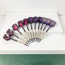 12pcs Dart Set, Professional Dart Practice Use, Suitable For Dart Enthusiasts Family Gathering Party Use. - Purple - View 7