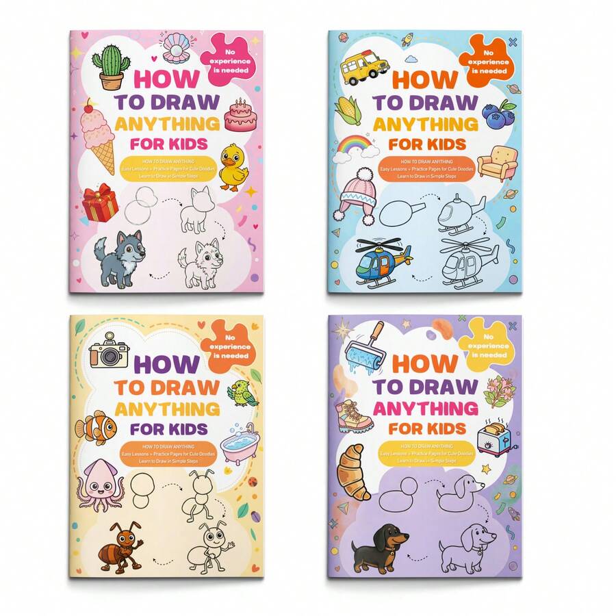 A Book About How To Draw Anything For Kids – Step By Step Drawing Book, Easy Sketch Guide For Beginners, Animals Objects Cartoon Drawing Practice Workbook For Boys And Girls Back To School - Drawing Book - View 1