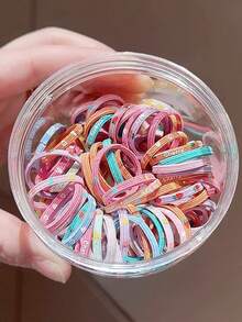 300pcs Girls Multi-Color Non-Damaging Hair Ties Hair Accessories Headwear Top Clips Back Clips Side Clips Alligator Hair Clips For Daily Use - Multicolor - View 4