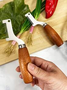 1/2/4 PIEZAS Picador de cebollino para picar cebollino, una herramienta eficiente para picar uniformemente hierbas y ajo, perfecto para la preparación de comidas en el hogar y restaurante; Cortador y rallador de verduras, cuchilla de acero inoxidable, herramienta de preparación de ensaladas de cocina - Multicolor - Ver 4