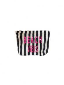 Vintage Hawaiian Tropical Print Striped Beach Tote Bag Set, Large Capacity Summer Vacation Tote Bag With Matching Small Pouch, Suitable For Tropical Cruise Theme Shoulder Bag, Ideal For Beach Travel, Shopping, Cruise Holidays, Beach Days, Teacher's Day Gift, Back To School Season, Independence Day As Beach Bag, Shopping Bag And Travel Companion, Women's Best Travel Partner - Multicolor - View 11
