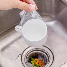 30/100pcs Disposable High Elasticity Anti-Clogging Kitchen Sink Strainer Filter Mesh, Home Vegetable Washing Basin Residue Collection Bag, Suitable For Food Waste - Easy To Use, Perfect For Daily Kitchen Cleaning, Essential Universal Kitchen Small Item - Filter - View 5
