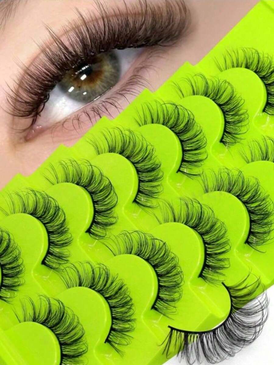 Manga Style False Eyelashes, Faux Mink False Eyelashes, Vintage False Eyelashes, Cat Eye Eyelashes, Fluffy Devil Eyelashes, Anime False Eyelashes, Natural Appearance, Fluffy And Exquisite, Salon Exclusive, Suitable For Halloween, Saudi National Day Events - Black - View 1