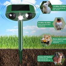 ENSSU ﻿ Solar Ultrasonic Animal Repellent Outdoor, Ultrasonic Cat Deterrent With Motion Sensor And Flash Light,Waterproof Pest Repeller Animal Deterrent For Garden Yard Cats, Dogs, Skunks, Raccoon Birds Squirrels - Multicolor - View 4