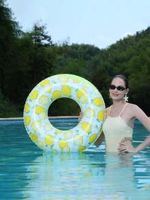 1 Set de flotador inflable para piscina, funda impermeable para teléfono y bomba de aire, aro inflable de PVC de 60-100cm, flotadores de brazo inflables unisex, incluye estilo de dona verde, rosa, chocolate, estilo de sandía, adecuado para adultos, adolescentes, fiesta en la playa, piscina, playa, vacaciones de verano, flotador de ocio para piscina - Múltiples estilos - Ver 17