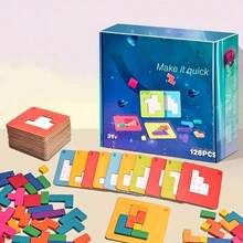 1 Set Quick-Win Square Puzzle Rapid Assembly Board Game, Wooden Tabletop Game For Children's Logical Thinking And Concentration - Multicolor - View 6