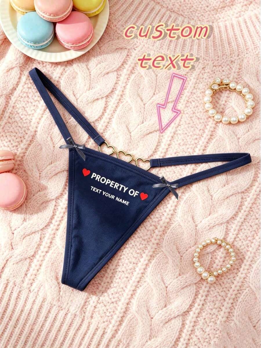 Conjunto de bragas negras cómodas personalizadas con letras para mujer, personalización de rostro, personalización de patrón, bragas personalizadas con patrón de rostro, regalo para vacaciones - azul real - Ver 1