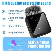 ACHAVE 3 In 1 Microphone For IPhone/Android/Camera, Wireless Microphones, 328ft Transmission, 18H Battery Life, Mini Microphone For Record Interview, Vlogs, Tiktk - 查看 4