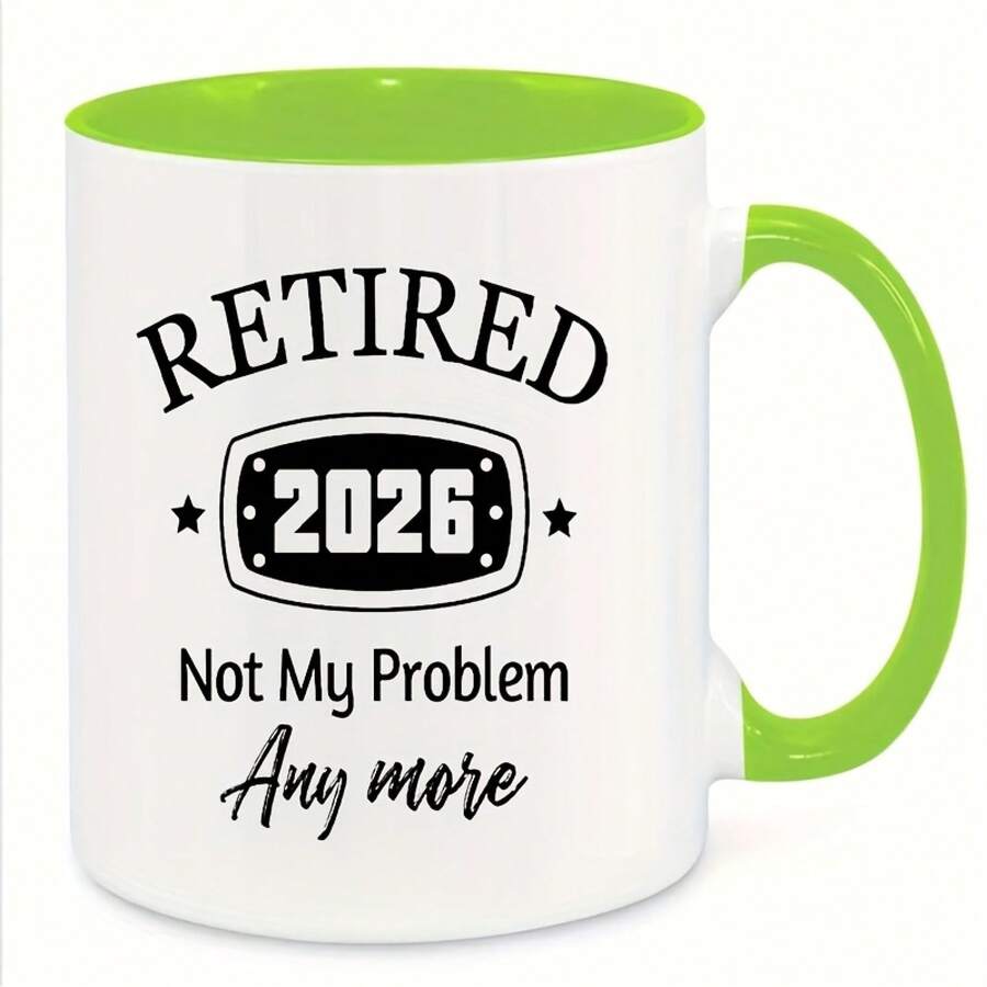 [Envío en 24 horas desde México]Taza de Café para Jubilados 2026 |   Divertida taza de cerámica aislada con asa negra "No es mi problema más" a prueba de lavavajillas, estilo retro, duradera - Regalo ideal para jubilados, compañeros de trabajo, jefes, profesores, enfermeras