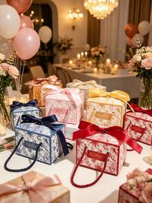 10pcs/Pack Party Gift Decoration Hand-Held Paper Boxes, Candy Cookie Baking Boxes, Birthday Theme Party, Suitable For Various Holidays - View 11