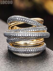 1 Stück Ring für Frauen mit eingearbeiteten kubischen Zirkonias, geeignet als Geschenk für Hochzeiten, Valentinstag und andere Anlässe - 1# - Übersicht 12