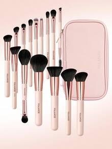 MAANGE 15/16-teiliges professionelles tragbares Make-up-Pinselset mit Reise-Make-up-Tasche, vollständiges Make-up-Werkzeugset einschließlich Foundation-Pinsel, Puder-Pinsel, Rouge-Pinsel, Lidschatten-Pinsel, Eyeliner-Pinsel, Augenbrauen-Pinsel, Wimpern-Pinsel, Verblend-Pinsel, Concealer-Pinsel und Detail-Pinsel, geeignet für Zuhause, Reisen oder Outdoor-Einsatz, Make-up-Pinsel-Geschenkset für Frauen und Mädchen - Verschiedenfarbig - Übersicht 4