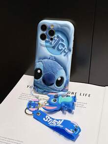 Disney Lilo And Stitch Phone Case : 3D Fluffy Pattern Border Protector Phone Soft Phone Case With A Free Cute Stitch Bracelet Chain Lanyard, Stitch, Lilo, Angel, For Apple 17 Promax 17 Pro 16 15 14 13 12 11 Pro Max XS Max X XR Soft Cover Summer Phone Case - 白色 - 查看 5