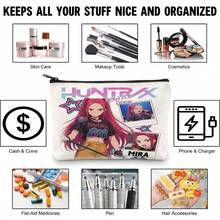 1pc K-Pop Girl Group Theme Printed Makeup Bag, Gift For Girls, Back To School Season, Cute Vintage Minimalist Letter Pattern Printed Makeup Pouch, Makeup Bag, Storage Bag, Toiletry Bag, Clutch Bag, Foldable Lightweight Storage Bag, Minimalist Handbag, Teacher Gift Clutch Bag, Nurse/Doctor/Teacher Storage Bag, Suitable For Personal Travel Cosmetic Storage - Multicolor - View 3