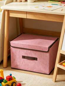1 Set/1 Piece Non-Woven Fabric Storage Basket, Fabric Organizer Box, Suitable For Dorm, Clothing, Toys, Books, Snacks, Household Items. Foldable, Washable, Large Capacity Linen Storage Bin. - Multicolor - View 3