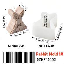 可愛3D熊兔愛心矽膠蠟燭模具,易脫模DIY香氛蠟燭皂樹脂石膏模具,手工香氛蠟燭製作,復活節家居裝飾手工藝用品 - Bear Rabbit - 查看 13