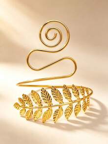1pc New Punk Style Metal Spiral Bracelet Arm Band - Gold - View 10
