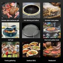 Rejillas de parrilla redondas reutilizables, rejilla para asar, red de cocción para barbacoa y BBQ, suministros de cocina, herramientas para picnic al aire libre - A - Ver 7