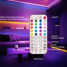 HBOWMDJIA 3ft-100ft LED Lights For Bedroom, Remote, APP Control, RGB Music Sync Color Changing LED Strip Lights For Home Decor Room Decor - Multicolor - View 7