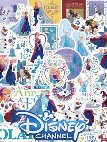 60Pcs Officially Licensed Disney Frozen Stickers Waterproof PVC Cartoon Princess Elsa Decals For Bottle Laptop Phone Luggage Scrapbook DIY Gift School Supplies - 60pcs - View 7