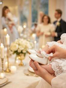 Giày búp bê Mary Jane cho bé sơ sinh - Giày cho trẻ mới sinh, đế cao su mềm, kiểu dáng công chúa, giày cưới. - trắng - Xem 3