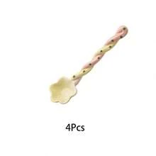 1/2/4pcs Flower Shaped Ice Cream Spoon Ceramic Spoon Long Handle Spoon Stirring Spoon Cute Kitchen Spoon Coffee Spoon Kawaii Dessert Spoon Ice Cream Spoon For Party Wedding, Tableware For Restaurant Home Christmas Gift,School Supplies - View 11