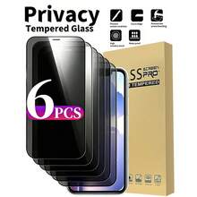 MSRI 6入 Magtim 黑色防窺螢幕保護貼，黑色邊框絲網印刷，相容於 iPhone17e/17 Promax/16 Promax/15 Promax/14 Promax/13 Promax/12 Proma/17 Pro/16 Pro/15pro/14 Pro/17air/16/15/14/13/12/11 及其他系列。適用於日常保護、辦公室、居家手機螢幕保護膜，防水、防震、防摔、防刮。 - 黑色 - 查看 16
