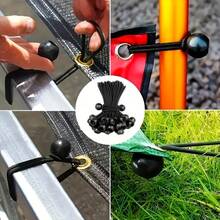 12/18/24/33/40Pcs Black Ball Head Elastic Bungee Cords, Outdoor Tent Elastic Ropes, Rain Canopy Awning Fixed Ball Rubber Bands, Luggage Cargo Binding Straps, Table Chair Tarp Sunshade Net Universal Buckle Elastic Ropes - Black - View 9