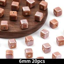 20pcs Cube Ceramic Porcelain Beads For DIY Jewelry Making Decorative Craft Square Beads For Necklaces Bracelets And Accessories Craft - 20pcs - View 38