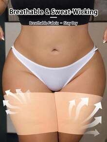 女款防磨大腿套，高彈性矽膠防摩擦腿部保護套，防勾腿帶 - 杏色 - 查看 6