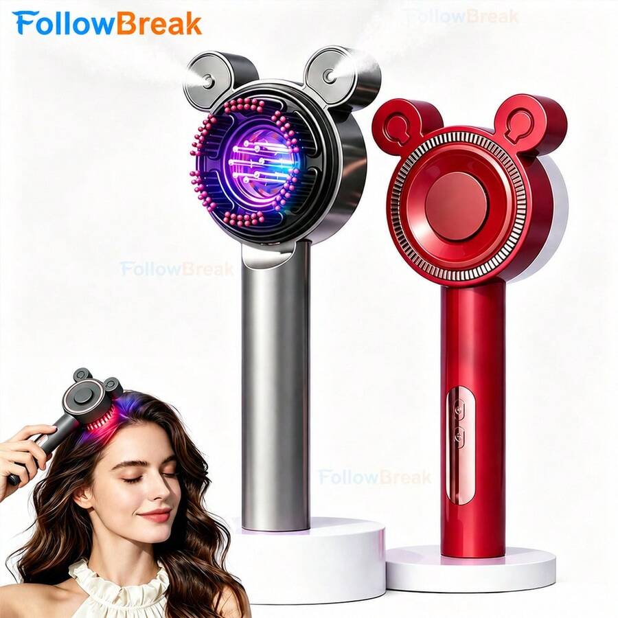 FollowBreak Electric Spray Massage Comb, Scalp Massager, Portable Electric Scalp Massager, Deep Scalp Massage Comb Suitable For Home And Travel Use, Perfect Gift For Family And Friends - Multicolor - View 1