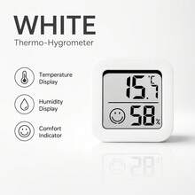 1pc/2pcs Mini Indoor Thermometer & Hygrometer, LCD Digital Temperature & Humidity Monitor, Suitable For Bedroom, Office, Greenhouse And Home Room Temperature & Humidity Monitoring, Battery Included - A - View 7