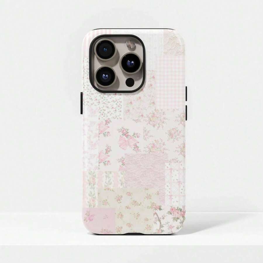 Una elegante funda para teléfono que no incluye cordón ni soporte. Funda BLUSHING FLORALS, funda para teléfono con lazo rosa para 17, 16, 15, 14, 13, 12, 11, Pro, compatible con 17. - Blanco - Ver 1