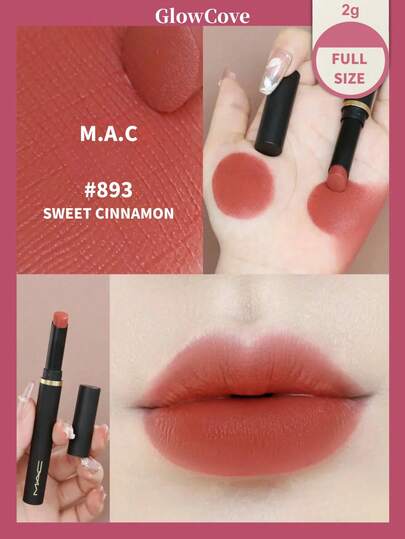  MAC Powder Kiss 絲絨霧面細管唇膏 熱門色號 #893 長效持色 柔滑唇膏