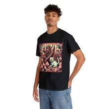 Camiseta unisex para adultos, negra, con diseño de terror, linda, con motivos de gatito demoníaco, cupcake y death metal (tallas S-3XL) - Negro - Ver 4