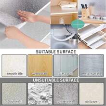 1 Gulungan Stiker Anti Minyak Dapur, Kertas Kontak Perekat Aluminium Foil, Wallpaper Renovasi Kabinet dan Meja Dapur - warna polos - View 6