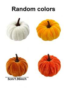 15pcs Autumn Artificial Velvet Pumpkin Artificial Flocking Foam Pumpkin Decoration Autumn Family Farmhouse Halloween Harvest Festival Thanksgiving Seasonal Holiday Decoration Best Gifts Birthday - Multicolor - View 10