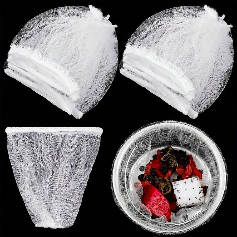 10/30/60PCS Disposable Kitchen Sink White Fine Mesh Filter Bag, Elastic Kitchen Sink Filter Mesh Trash Bag, Expandable, Anti-Clogging, Fits Most Sizes Sink Filter, Keeps Sewer Line And Garbage Disposal - A - View 1