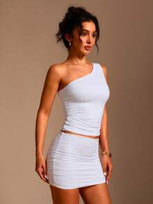 XLLAIS Fashionable Sleeveless Solid Color Double-Layer Fabric Camisole, Versatile Fitted Undershirt For All Seasons White Summer - White - View 10