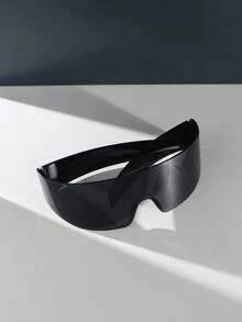 1pc Oversized Futuristic Tech-Style Cyberpunk Women's Fashion Glasses, Cool European & American Personalized Eyewear - Black - View 2