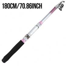 1.8m/5.9ft Pink Telescopic Fishing Rod Stylish Lightweight Portable Freshwater Fishing Pole Beginner Friendly Gift For Women - Pink - View 8