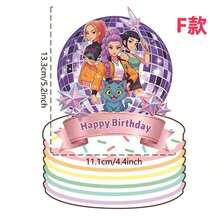 1/6入 新款K-POP D Emon Hunters生日派對裝飾節日必備女巫圖案蛋糕裝飾插牌，萬聖節主題生日派對飾品，送給家人朋友的精美禮物選擇 - 多色 - 查看 4