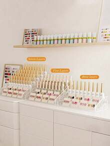 1pc Model Collection Display Stand, Model Collection Display Stand, Acrylic Material Mini Model Display Box - Transparent Desktop Organizer - Transparent - View 5