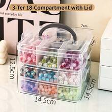 1pc PP Material Baby Hair Accessory Storage Box With Lid And Handle, Transparent Jewelry Box With Compartments, Suitable For Storage And Decoration In Baby Girl's Room - Multicolor - View 11