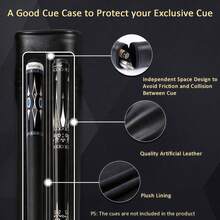 1PC Billiard Cue Case, Hard Billiard Cue Case, Cue Case, 1 Piece 2-Slot, PU Cue Case Bag PU Leather 1/2 Billiard Cue Barrel 2-Slot 2-Hole Nine-Ball Cue Barrel Cue Bag Cue Case - Storage Bag - View 3