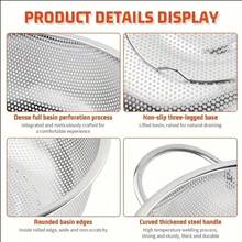 Stainless Steel Multifunctional Strainer Basket - Thickened Mesh Basket With Dual Handles, For Draining And Rinsing Fruits And Vegetables - Multicolor - View 8