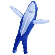 1pc Adult Inflatable Shark Costume, Suitable For Height 1.5-2m, Perfect For Christmas, Cosplay, Party, Stage Performance And Masquerade - Deep Blue Shark-l - View 8