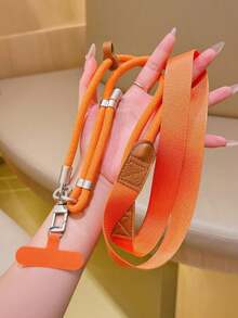 1pc 2-In-1 Crossbody Wide Strap Adjustable High-End Solid Color Versatile Anti-Loss Phone Lanyard - Multicolor - View 3